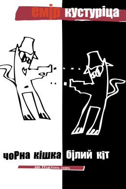 Постер Чорна кішка, білий кіт